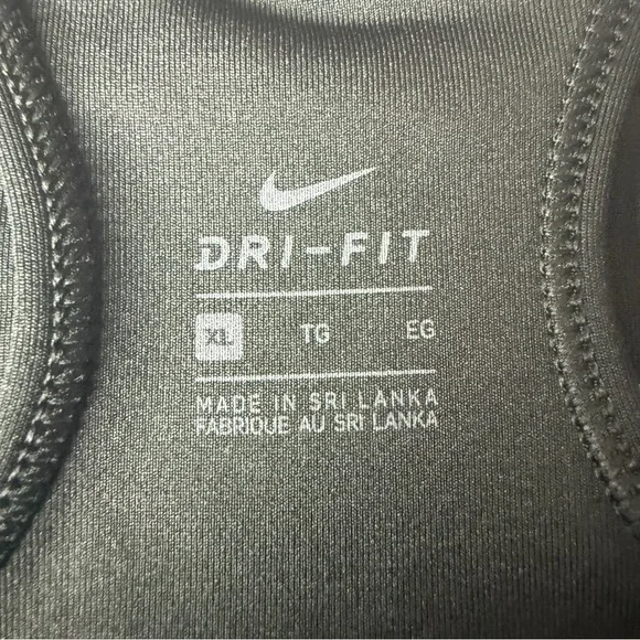 Nike Swoosh Sports Bra Size XL Black Dri-FIT Racerback Medium Support Gym - Picture 4 of 9